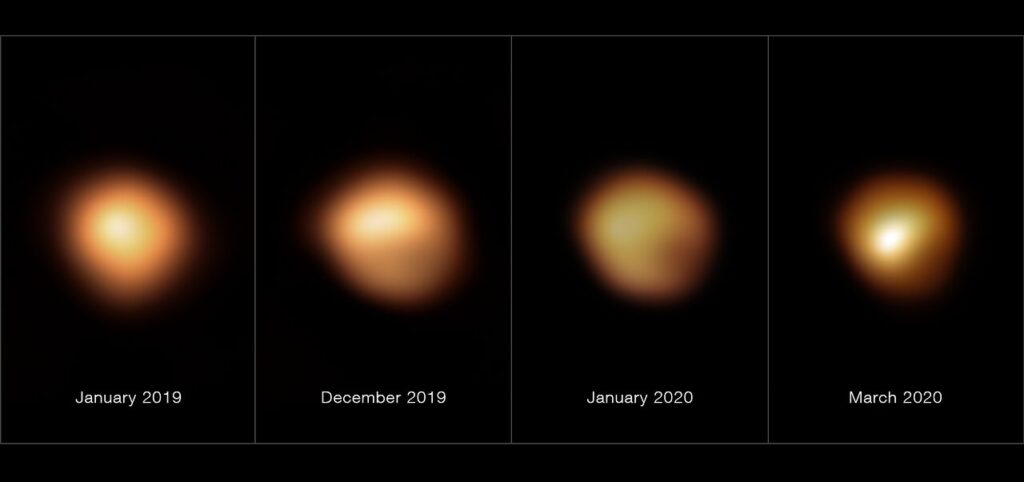Betelgeuse’s surface before and during its 2019–2020, ESO